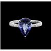 Image 2 : 18KT White Gold 3.52 ctw Tanzanite and Diamond Ring