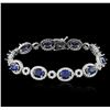 Image 1 : 14KT White Gold 8.85 ctw Sapphire and Diamond Bracelet