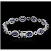 Image 2 : 14KT White Gold 8.85 ctw Sapphire and Diamond Bracelet