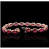 Image 3 : 14KT Rose Gold 17.82 ctw Ruby and Diamond Bracelet
