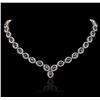 Image 2 : 14KT White Gold 30.71 ctw Sapphire and Diamond Necklace