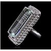 Image 1 : 14KT White Gold GIA Certified 37.30 ctw Aquamarine and Diamond Ring