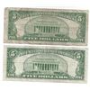 Image 2 : 1953 $5 Silver Certificate Currency Lot of 2
