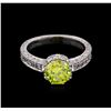 Image 2 : GIA Certified 2.09 ctw Fancy Green Yellow Diamond Ring - 14KT White Gold
