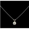Image 1 : 0.65 ctw Diamond Pendant With Chain - 14KT White Gold