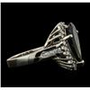 Image 3 : 14KT White Gold 4.23 ctw Green Tourmaline and Diamond Ring