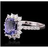 Image 1 : 14KT White Gold 1.80 ctw Tanzanite and Diamond Ring