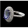 Image 1 : 14KT White Gold 2.51 ctw Tanzanite and Diamond Ring