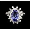 Image 2 : 14KT White Gold 1.56 ctw Tanzanite and Diamond Ring