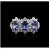 Image 2 : 14KT White Gold 1.88 ctw Tanzanite and Diamond Ring