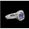Image 1 : 14KT White Gold 1.23 ctw Tanzanite and Diamond Ring