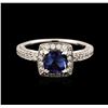Image 2 : 18KT White Gold 1.34 ctw Tanzanite and Diamond Ring