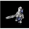 Image 1 : 14KT White Gold 2.00 ctw Sapphire and Diamond Ring