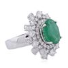 Image 1 : 14KT White Gold 3.81 ctw Emerald and Diamond Ring