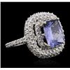 Image 1 : 14KT White Gold 3.18 ctw Tanzanite and Diamond Ring