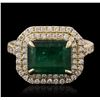 Image 2 : 14KT Yellow Gold 2.63 ctw Emerald and Diamond Ring