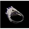 Image 3 : 7.55 ctw Tanzanite and Diamond Ring - 14KT White Gold