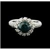 Image 2 : 14KT White Gold 2.11 ctw Blue Diamond Ring