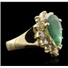Image 1 : 14KT Yellow Gold 2.48 ctw Emerald and Diamond Ring
