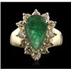 Image 2 : 14KT Yellow Gold 2.48 ctw Emerald and Diamond Ring
