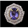 Image 2 : 14KT Two-Tone Gold 2.63 ctw Tanzanite and Diamond Ring