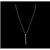 Image 2 : 14KT Yellow Gold 0.30 ctw Baguette Diamond Pendant With Chain