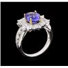 Image 3 : 14KT Two-Tone Gold 3.15 ctw Tanzanite and Diamond Ring