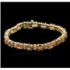 Image 1 : 14KT Yellow Gold 15.58 ctw Multicolor Sapphire and Diamond Bracelet