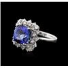 Image 1 : 14KT White Gold 5.12 ctw Tanzanite and Diamond Ring
