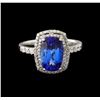 Image 2 : 3.34 ctw Tanzanite and Diamond Ring - 14KT White Gold