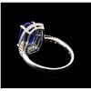 Image 3 : 3.34 ctw Tanzanite and Diamond Ring - 14KT White Gold