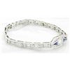Image 7 : 0.46 ctw Diamond and Sapphire Bracelet - 18KT White Gold