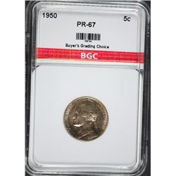 1950 JEFFERSON NICKEL BGC GEM PROOF