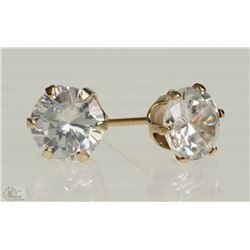 #2-10KT GOLD ZIRCONIA EARRINGS