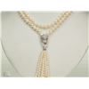Image 1 : #4-STERLING SILVER & GOLD PLATED PEARL NECKLACE