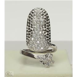 #5-STERLING SILVER CUBIC ZIRCONIA NAIL  RING