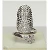 Image 1 : #5-STERLING SILVER CUBIC ZIRCONIA NAIL  RING