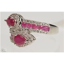 #11-STERLING SILVER RUBY (3.00CT) RING