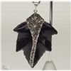 Image 1 : #16-BLACK ONYX & CRYSTAL PENDANT