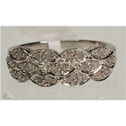 #18-STERLING SILVER DIAMOND RING