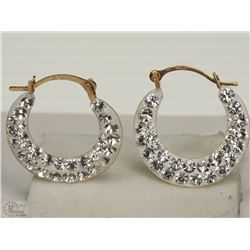 #23-10KT GOLD CUBIC CRYSTAL EARRINGS