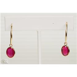 #26-14KT  GOLD RUBY (6.80CT) EARRINGS