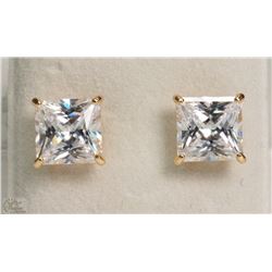 #27-14KT GOLD CUBIC ZIRCONIA EARRINGS $240