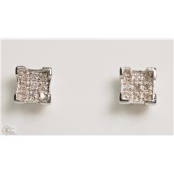 #29-STERLING SILVER DIAMOND EARRINGS