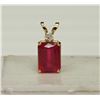 Image 1 : #37-10KT GOLD RUBY & DIAMOND PENDANT