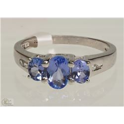 #38-STERLING SILVER TANZANITE & TOPAZ RING