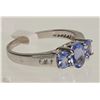 Image 2 : #38-STERLING SILVER TANZANITE & TOPAZ RING