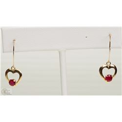 #39-10KT GOLD RUBY EARRINGS