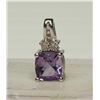 Image 1 : #43-STERLING SILVER DIAMOND AMETHYST PENDANT