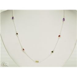 #50-STERLING SILVER GEMSTONE NECKLACE